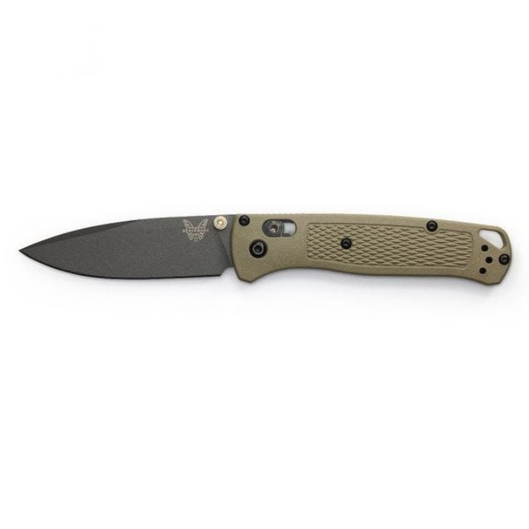 Benchmade Bugout Non-Serrated Gray Cerakote Drop Point - Axis Lock/Thumb Stud - Image 2